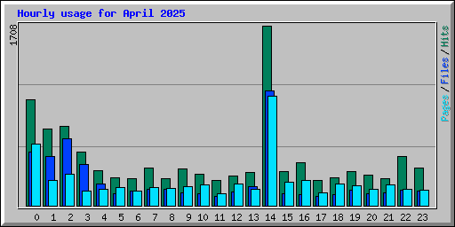 Hourly usage for April 2025
