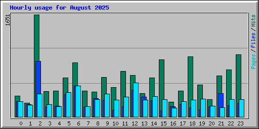Hourly usage for August 2025