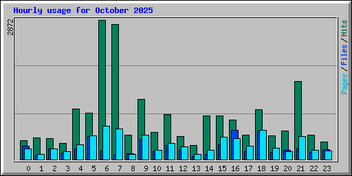 Hourly usage for October 2025